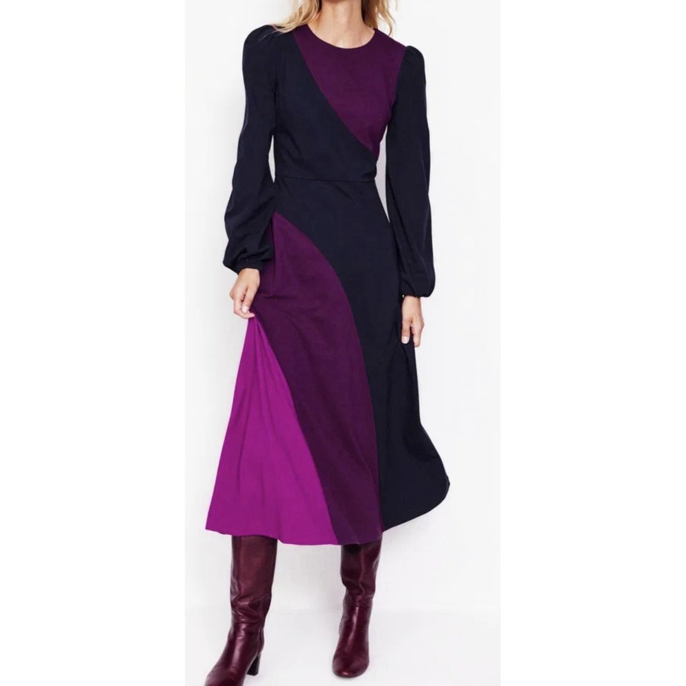 Boden Color Block Ponte Dress Midi Size Missing- Runs Like 12/14